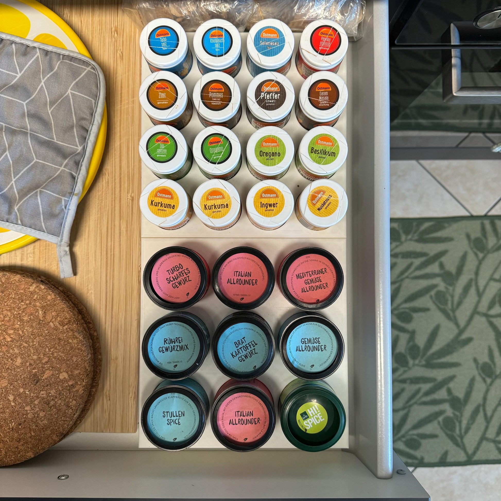 Gewürzhalter - für JustSpices Gewürze -Gewürze - Ostmann - Just Spices - Küche -Schubladen Halterung - Personalisierbar - spicerack